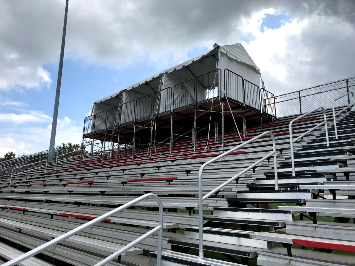 10x30 Marquee On Stage In Bleachers